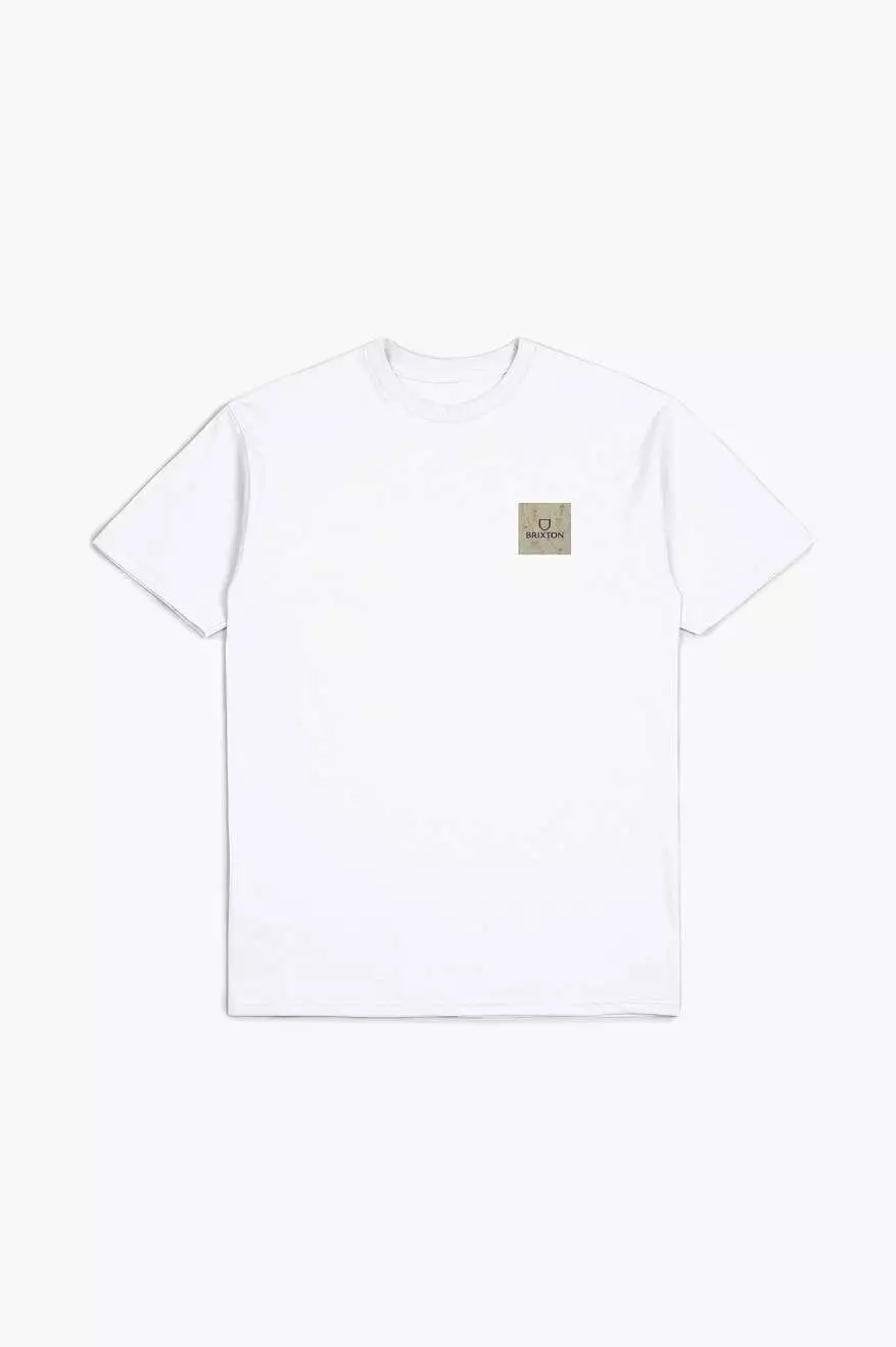 Alpha Square S/S Standard Tee - White/Washed Navy/Sepia