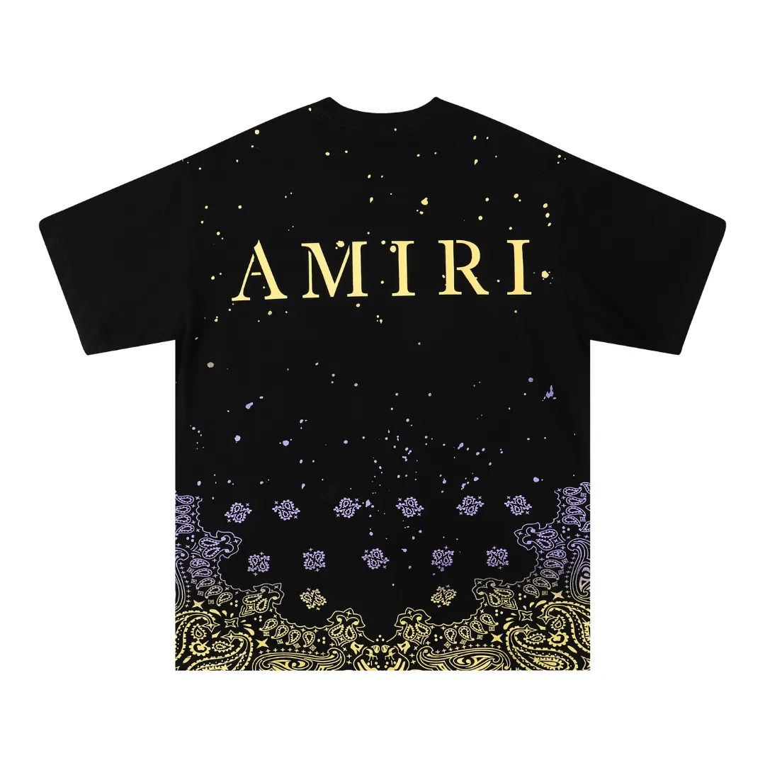 Amiri Bandana Bleach Paint Splatter T-shirt