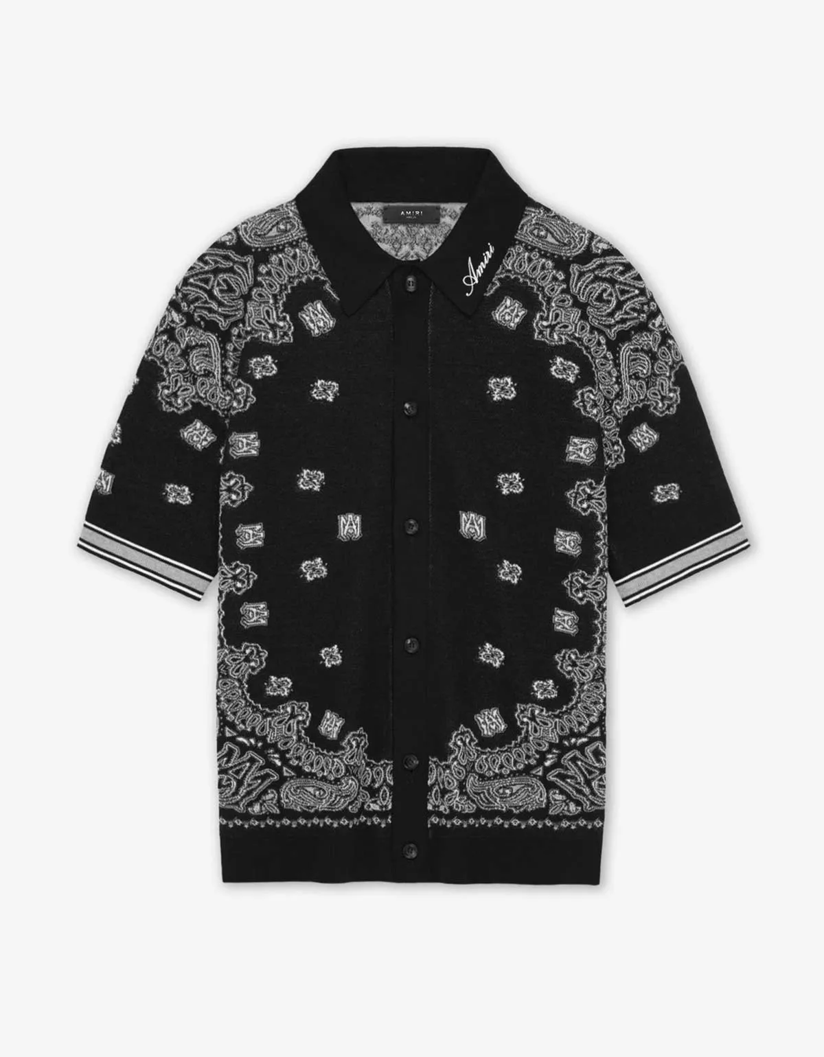 Amiri Black Bandana Polo T-Shirt