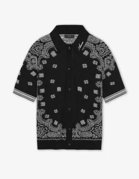 Amiri Black Bandana Polo T-Shirt