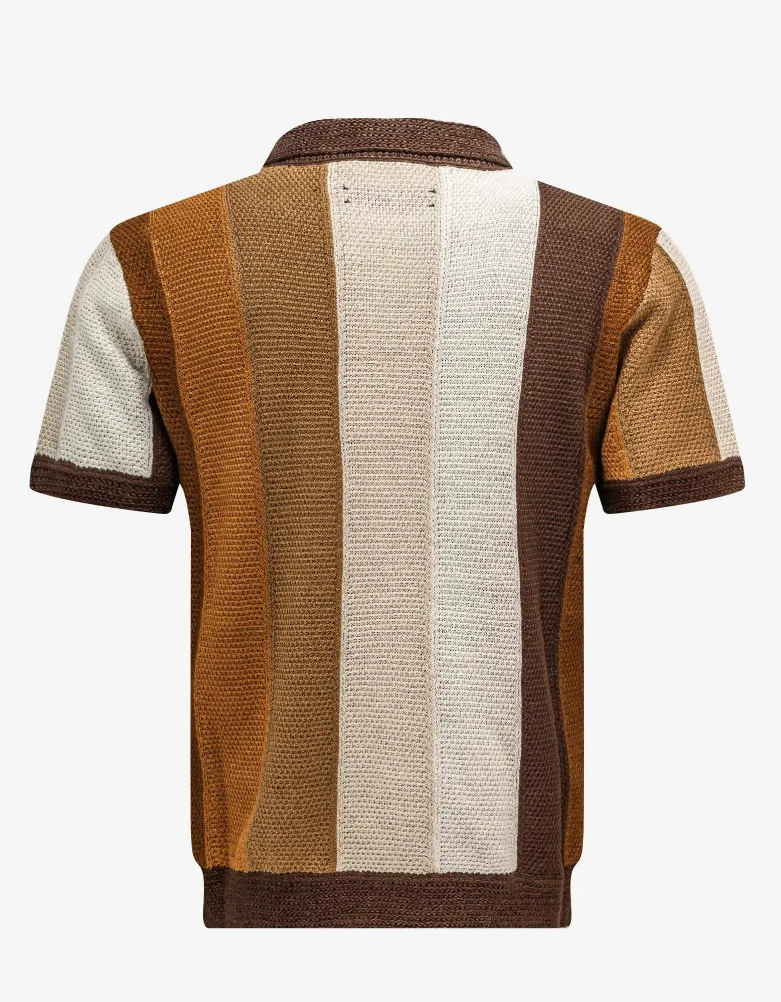 Amiri Linen Stripe Knitted Polo T-Shirt