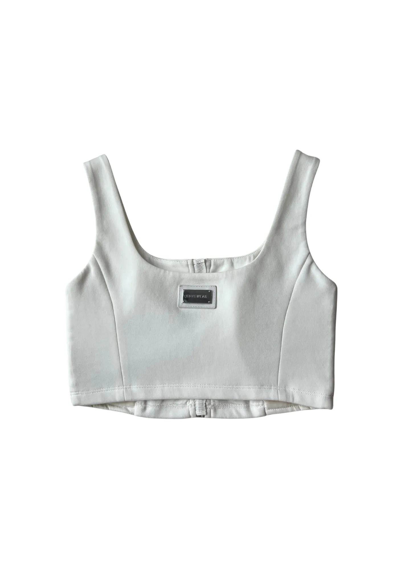 Amiri Sleeveless Front Zip Crop Top