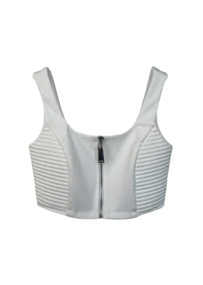 Amiri Sleeveless Front Zip Crop Top