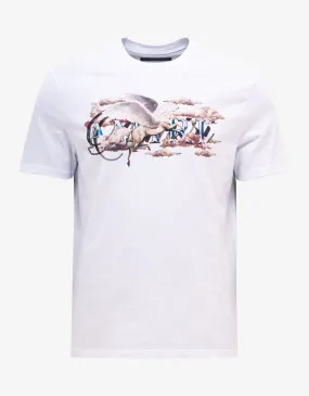 Amiri White Pegasus Script Logo T-Shirt