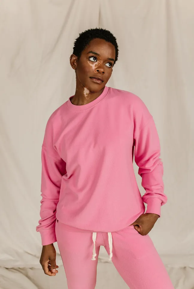 Ampersand Avenue Performance Fleece University Pullover - Pink Tulip