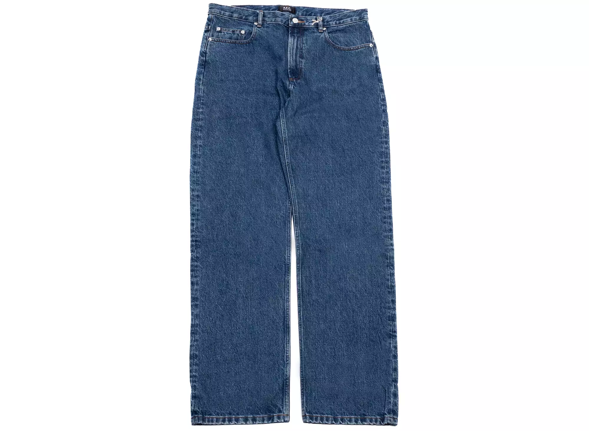 A.P.C. Relaxed Jeans w/ Stonewashed Indigo Denim