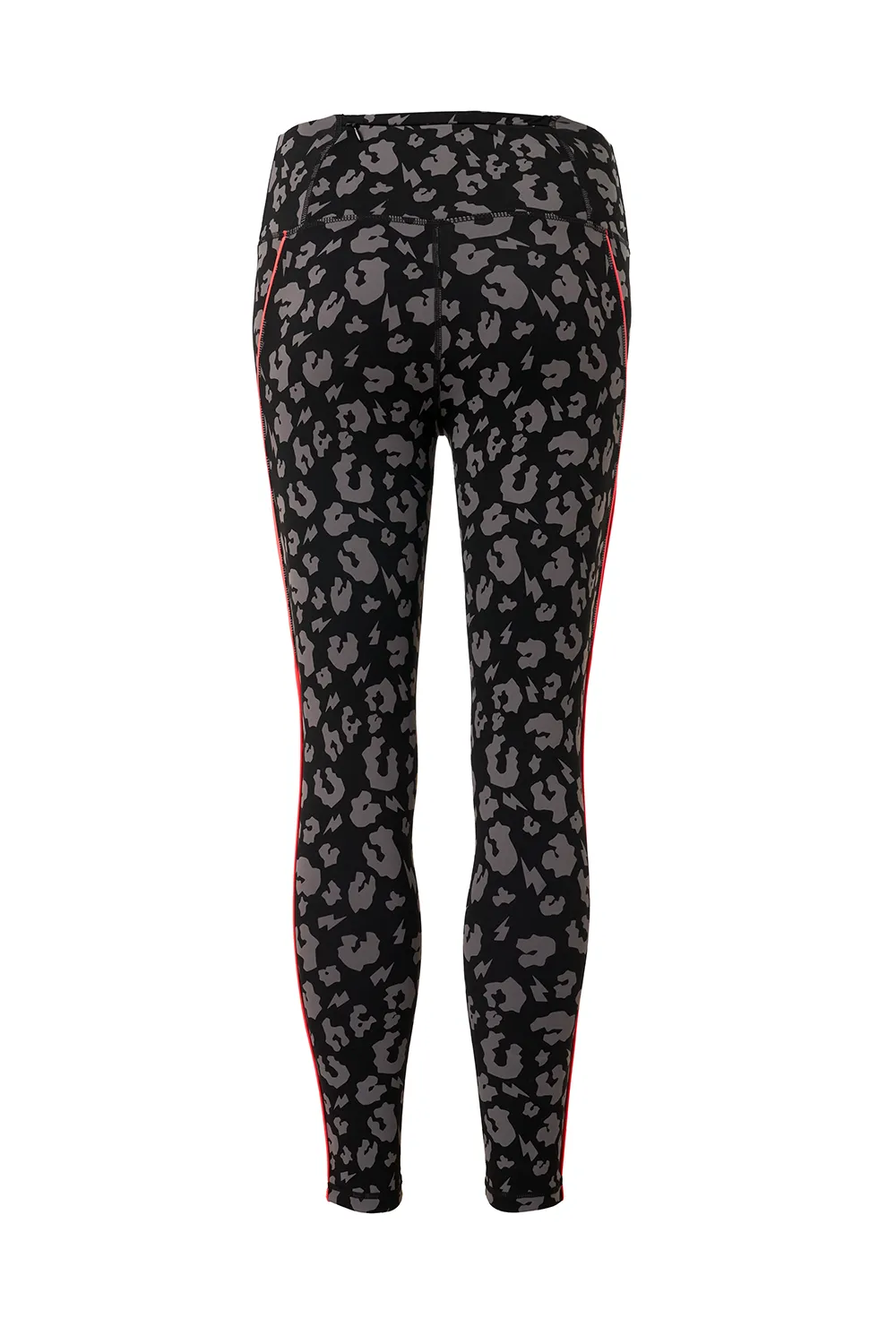 Black with Grey Leopard 7/8 Length Active Leggings