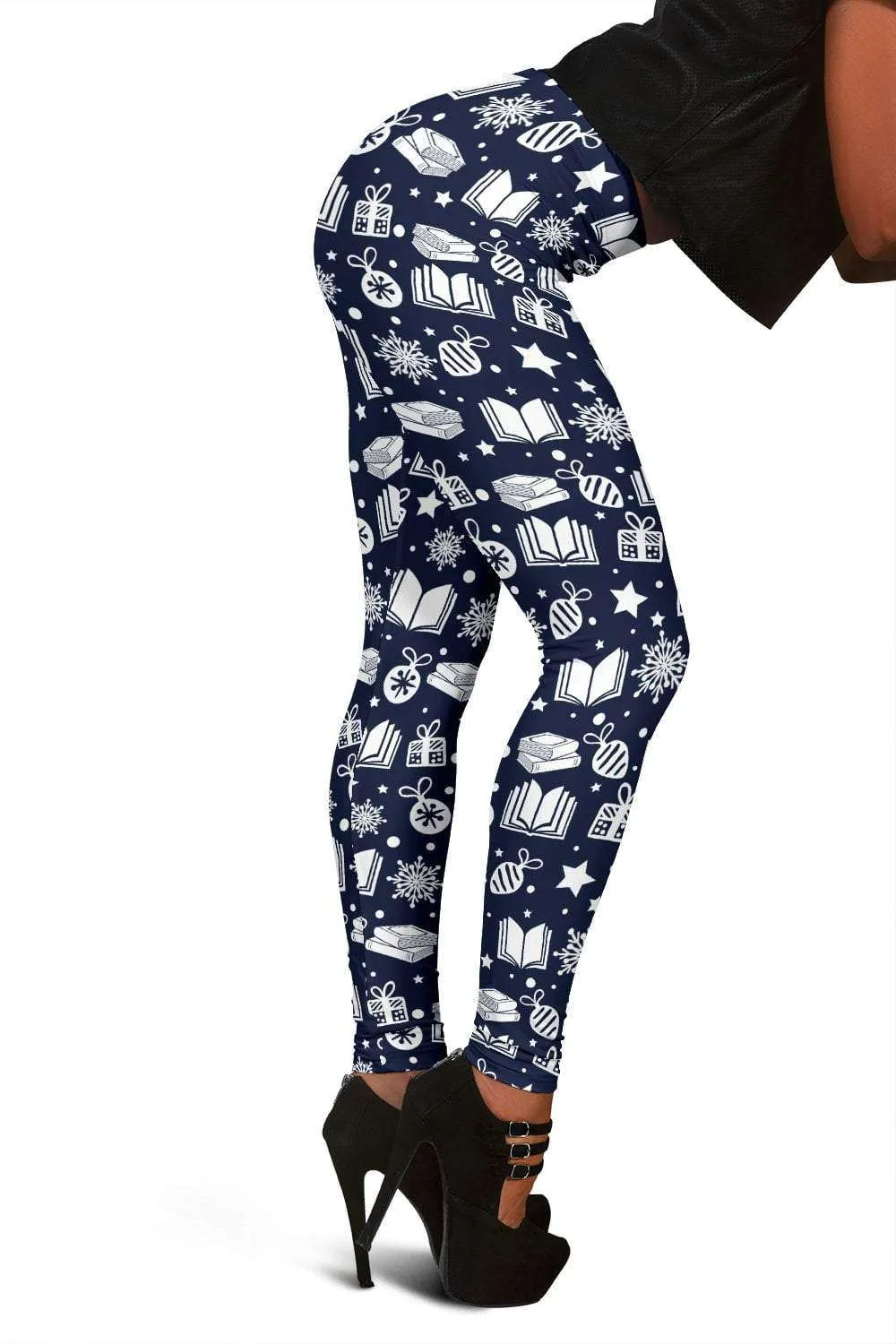 Blue Bookish Christmas Women's Leggings