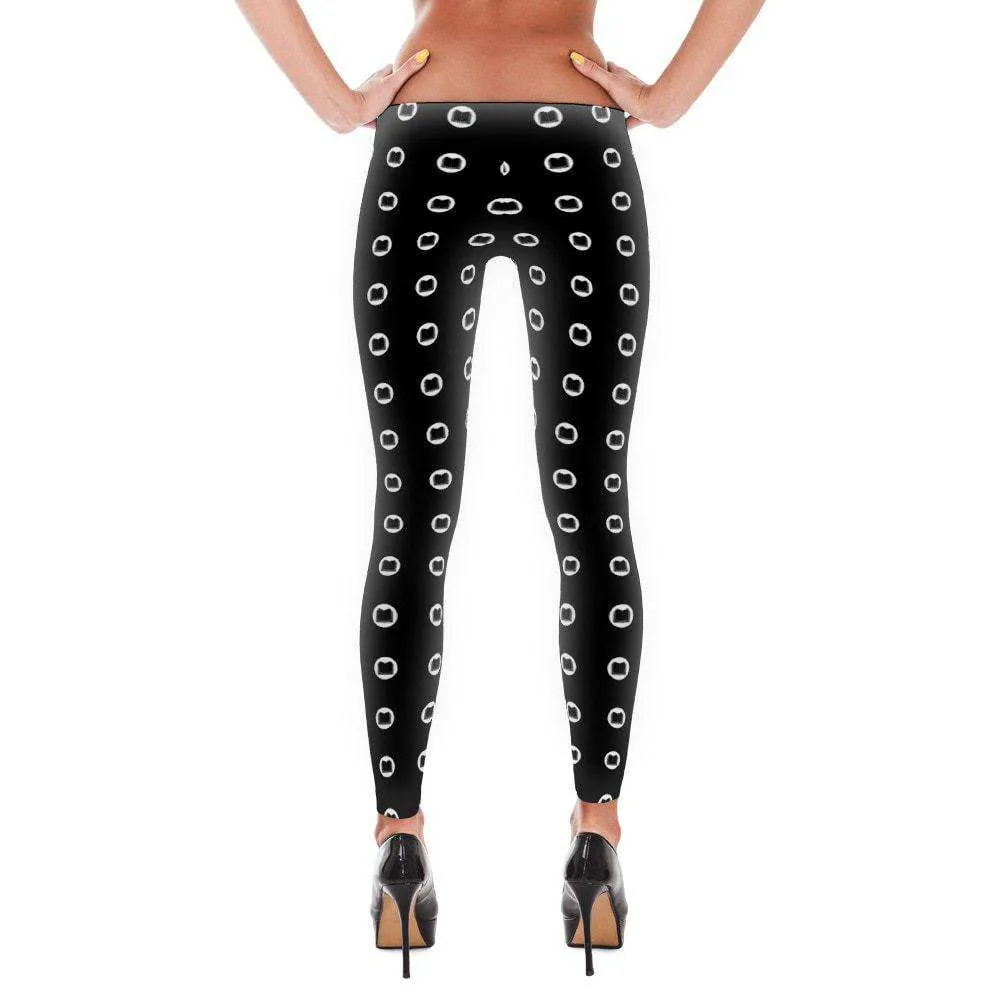 Book Lovers Leggings With Polka Dot Pattern Design