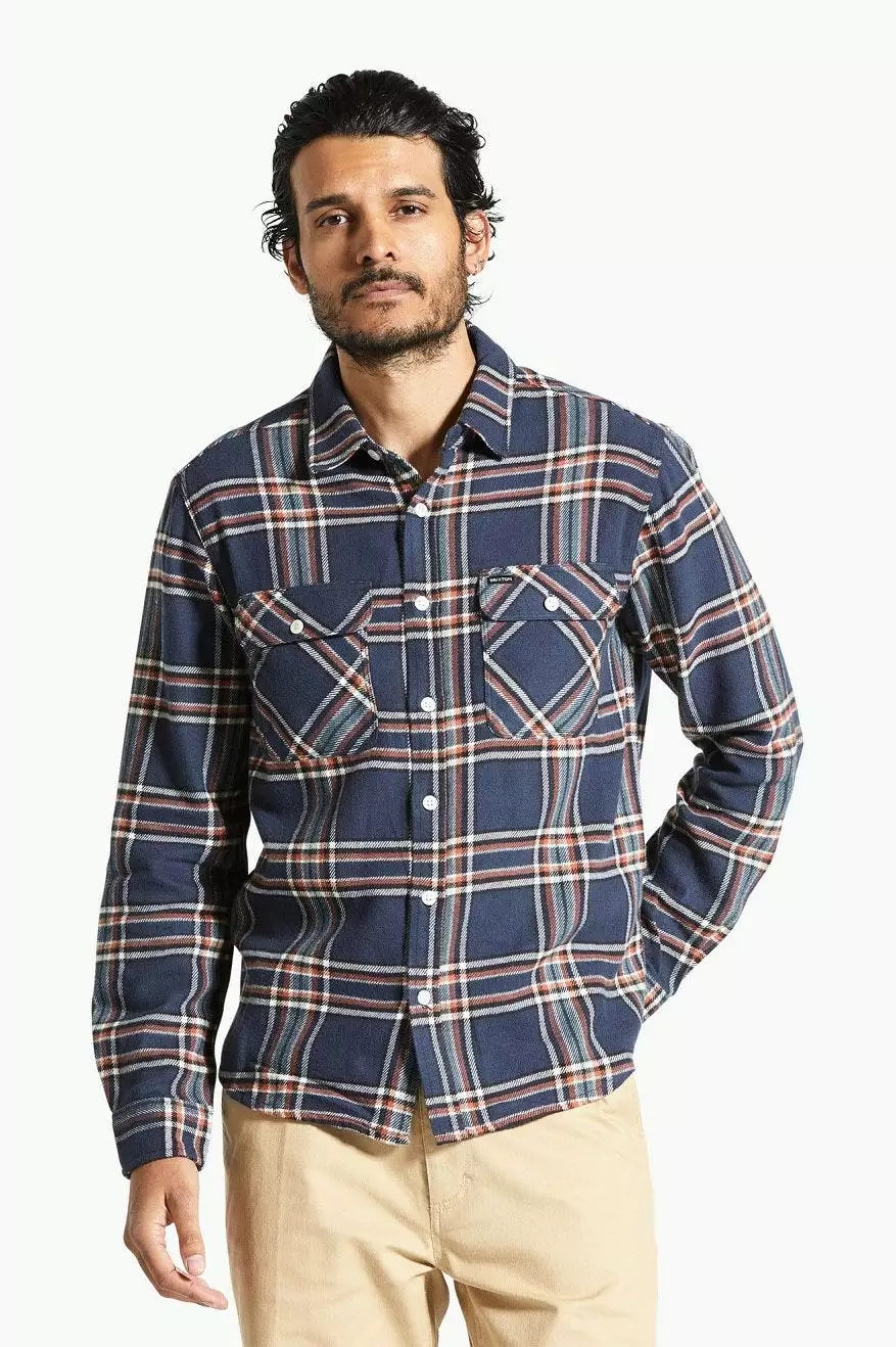 Bowery Flannel - Washed Navy/Off White/Terracotta