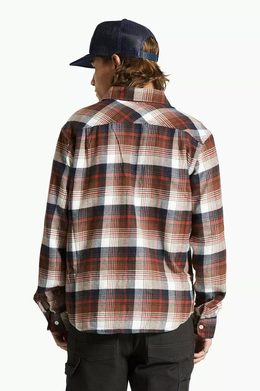 Bowery Flannel - Washed Navy/Sepia/Off White