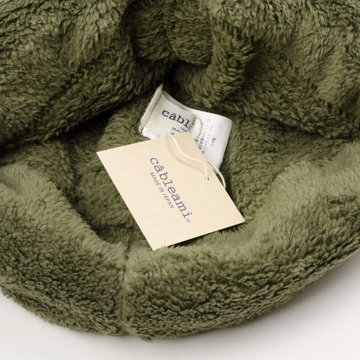 cableami - Boa Fleece Drawcord Hat - Olive