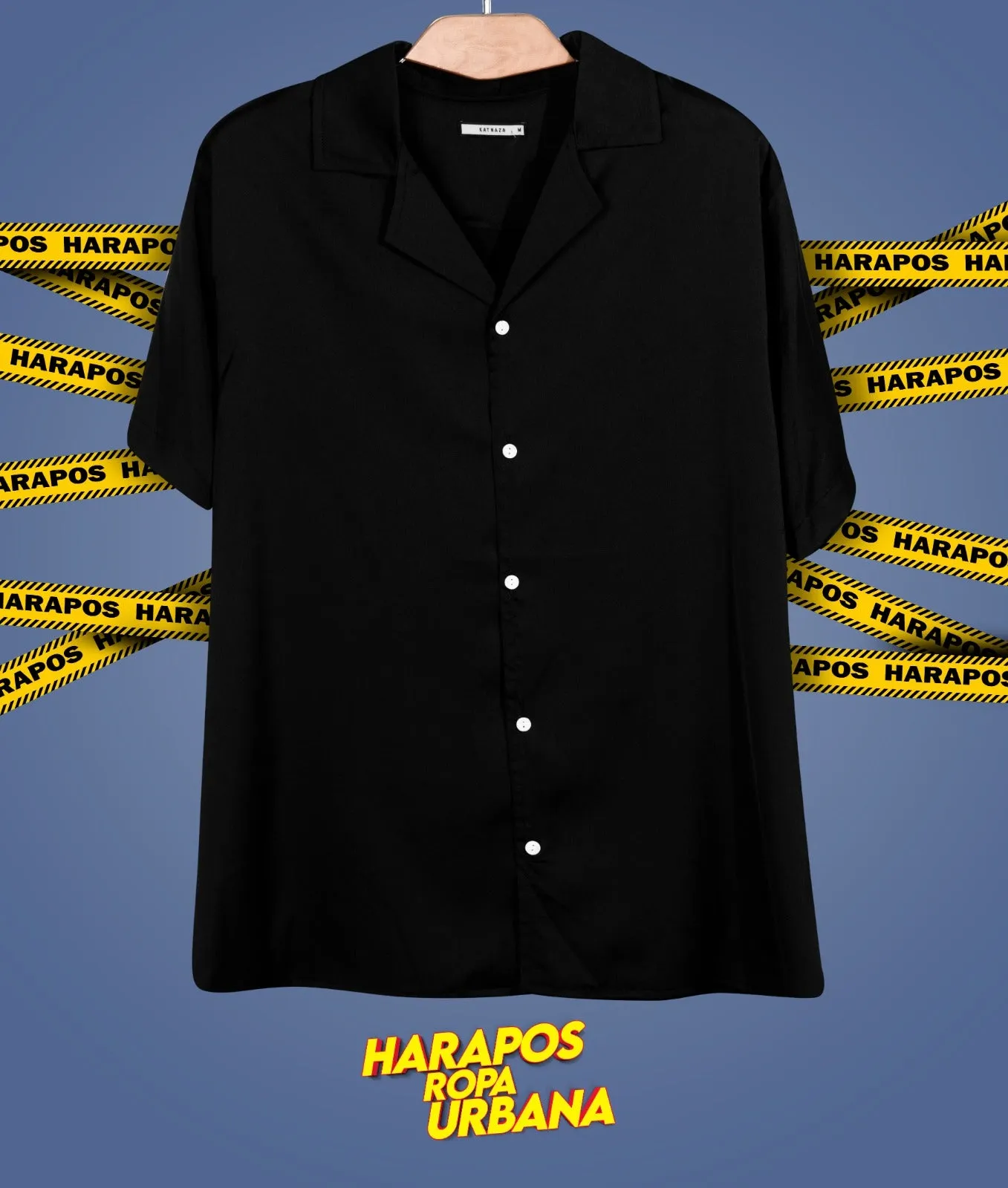 Camisa Katnaza brillosa negra