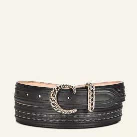 CD984RS - Cuadra black casual western leather belt for women