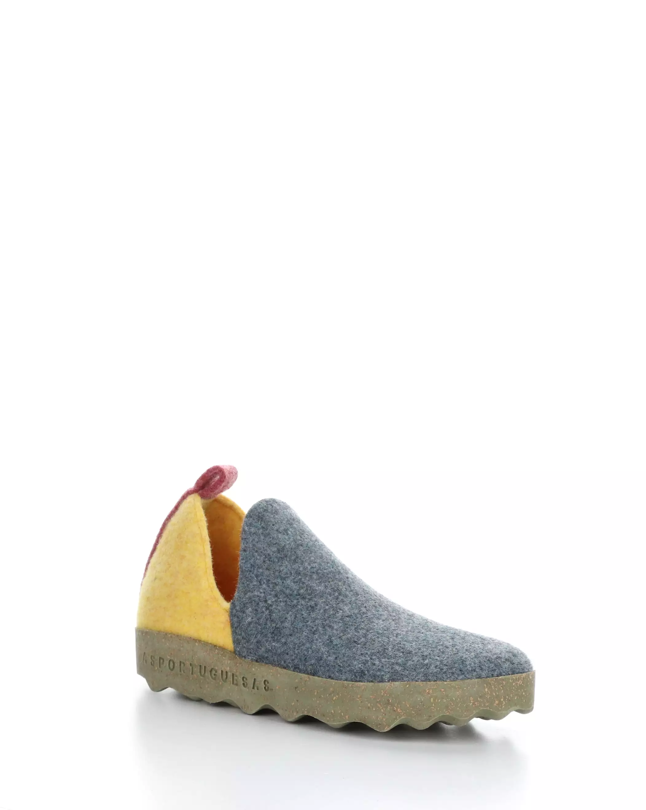 CITY086ASP 019 GREY BLUE/YELLOW Round Toe Shoes