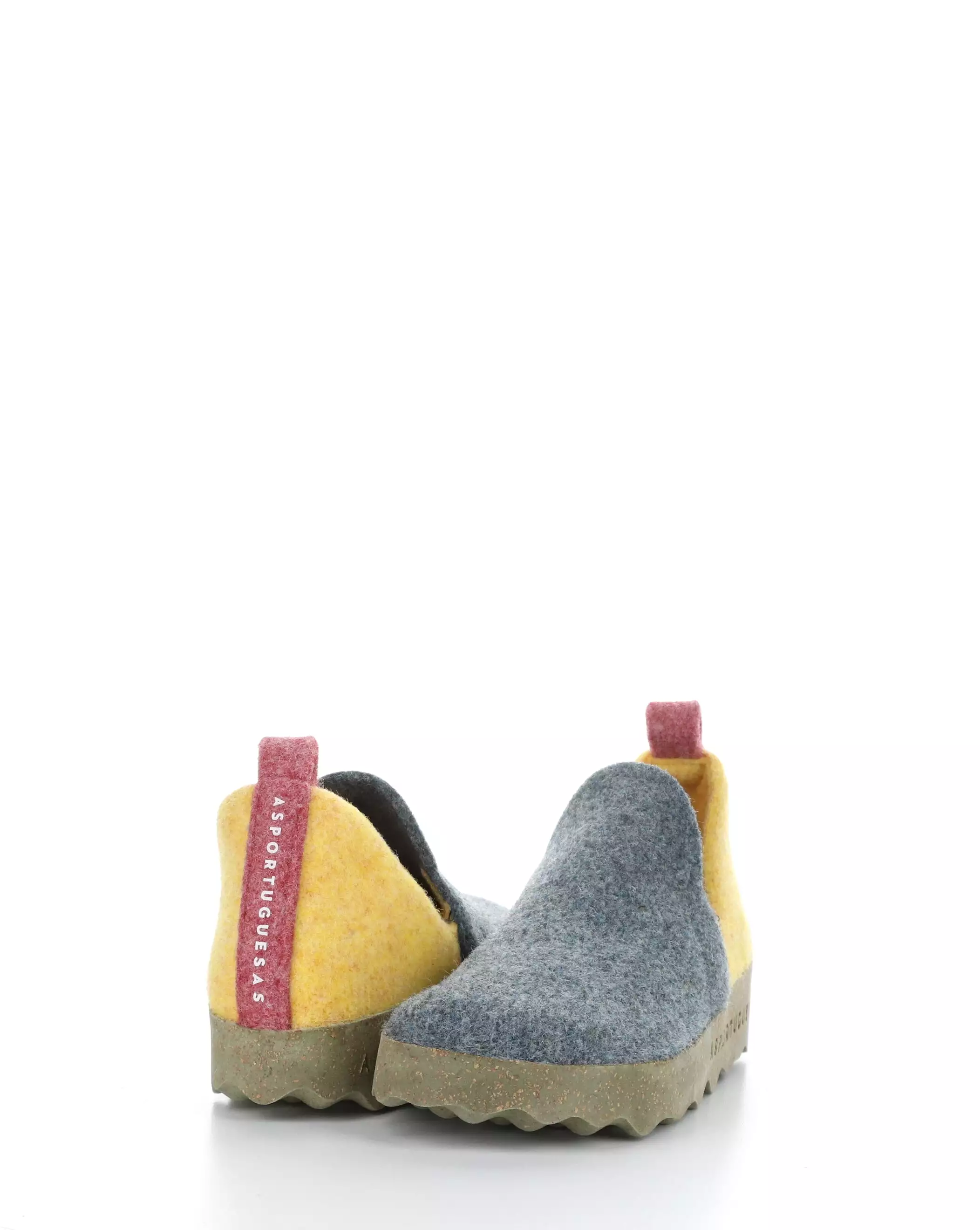 CITY086ASP 019 GREY BLUE/YELLOW Round Toe Shoes