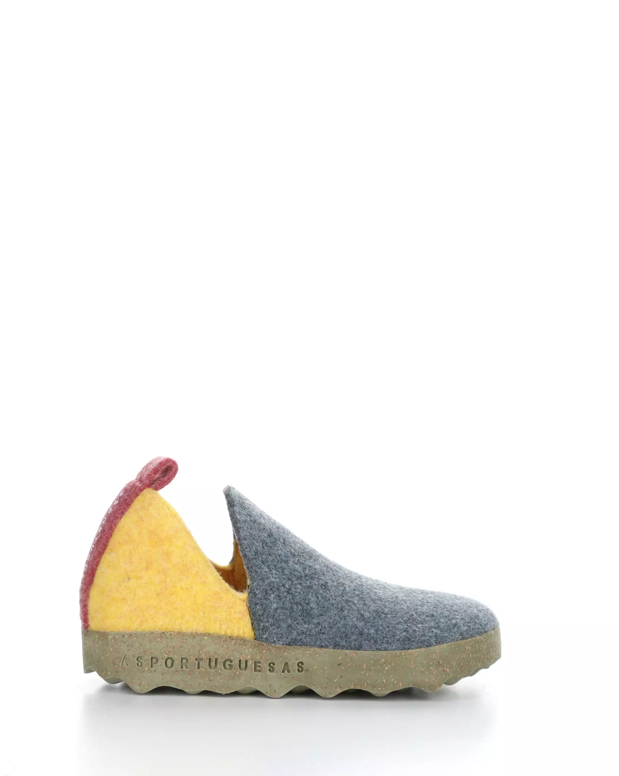 CITY086ASP 019 GREY BLUE/YELLOW Round Toe Shoes