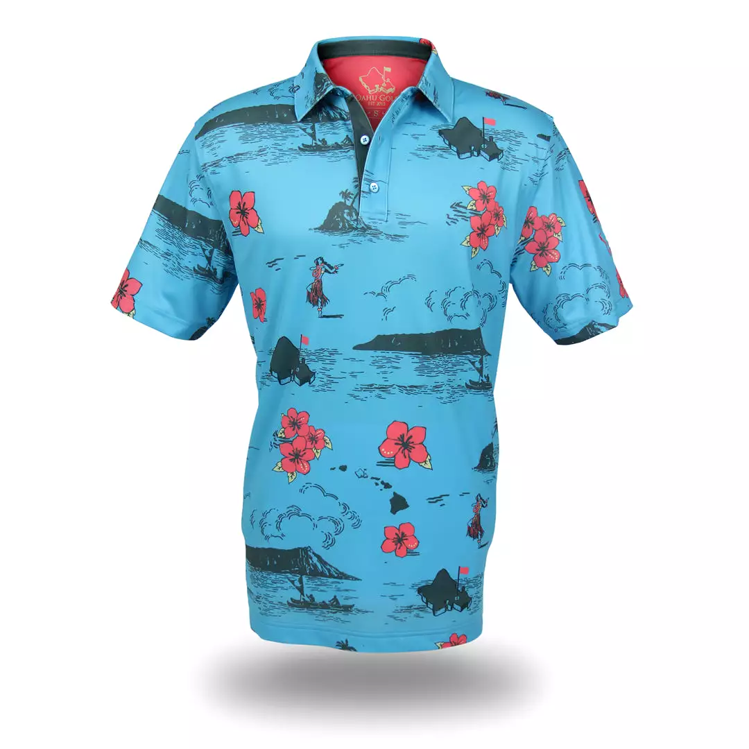 Classic Island Blue Skies - OGA Men's Polo - Sky Blue