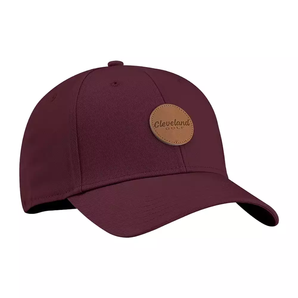 Cleveland Men's Golf Leather Patch Hat Snapback Cap