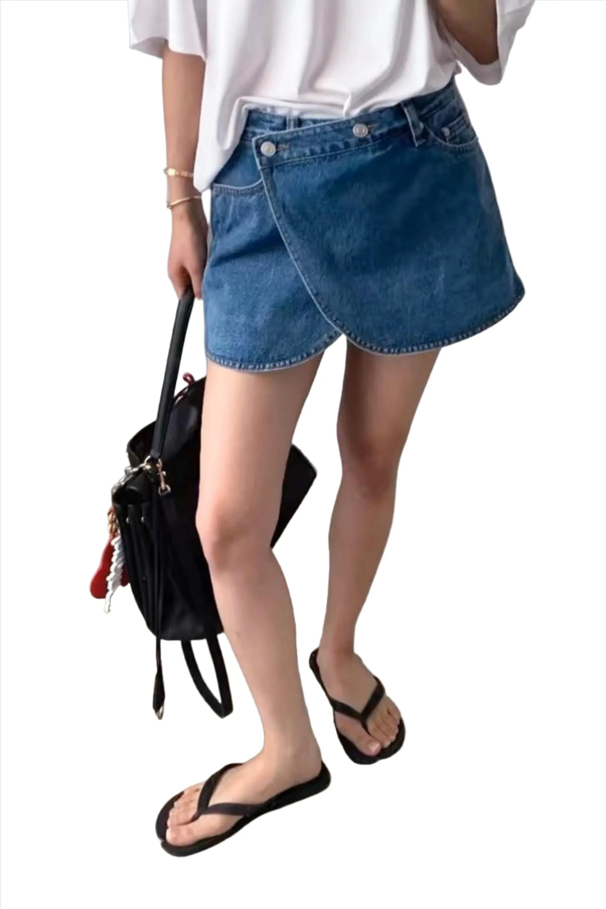 Clever Alice Blues Skort in Faded Denim