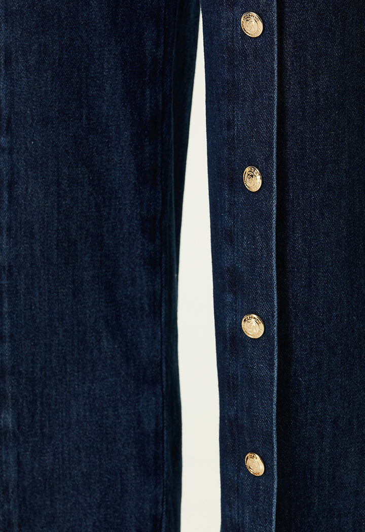 Collection Button Detail Denim Trouser Blue