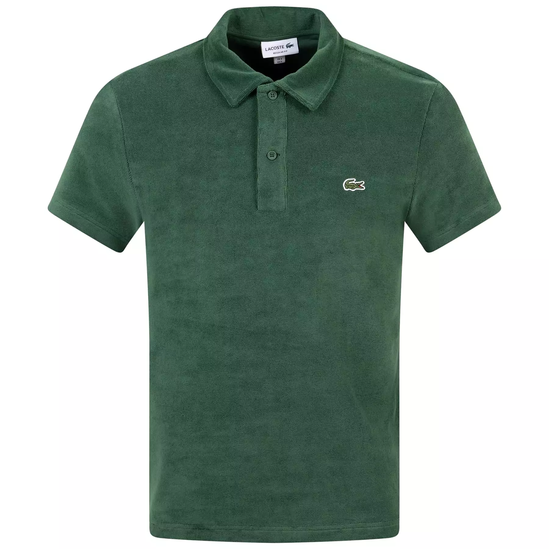 Cotton Blend Terry Cloth Regular Fit Polo Green - SS24