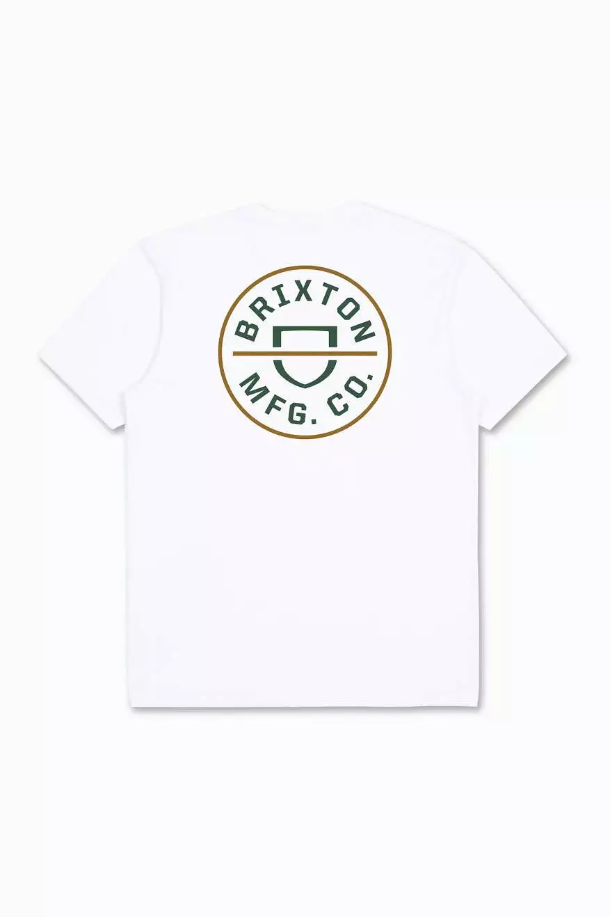 Crest II S/S Standard Tee - White/Pine Needle/Golden Brown