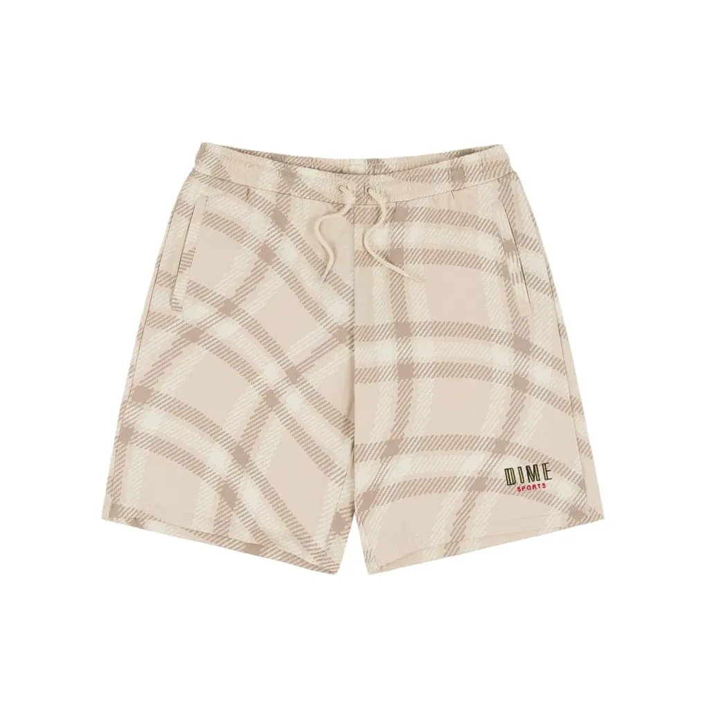 Dime MTL Plaid Fleece Shorts Cream