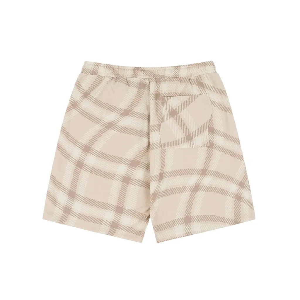 Dime MTL Plaid Fleece Shorts Cream