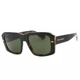 Dolce & Gabbana 0DG4430 Sunglasses Matte Black On Yellow Tortoise/Dark Green