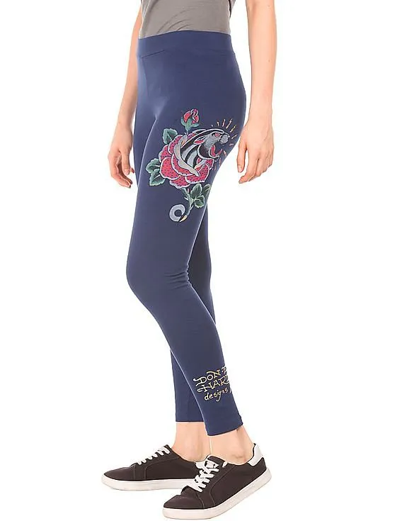 EdHardy Women Printed Cotton Spandex Leggings