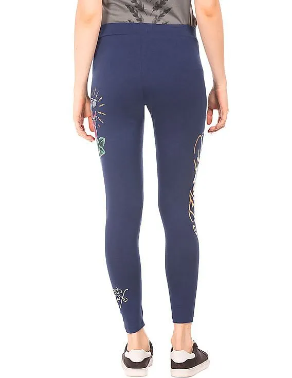 EdHardy Women Printed Cotton Spandex Leggings