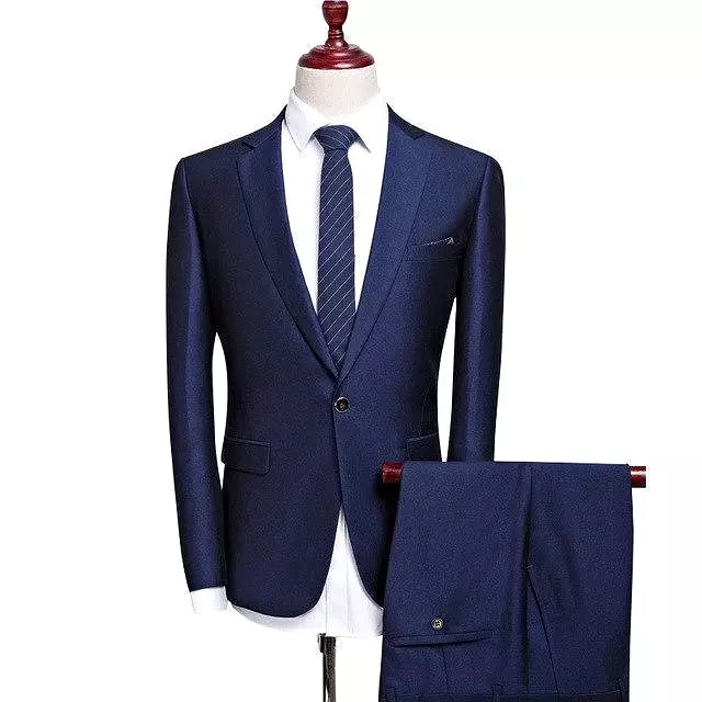 Elegant Blue Two Piece Suit