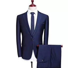 Elegant Blue Two Piece Suit