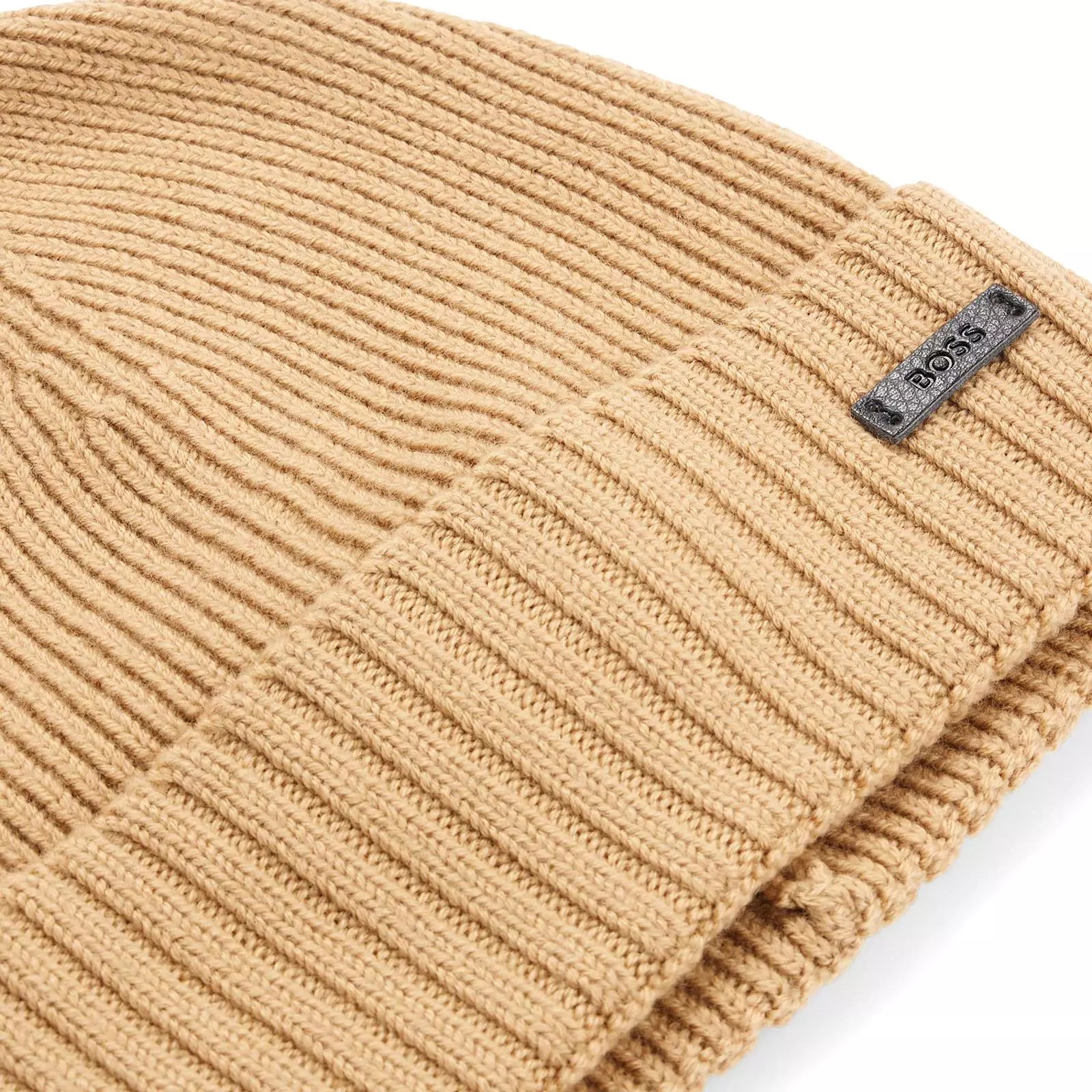 Fati Rib-Knit Wool Beanie Hat Medium Beige - W23