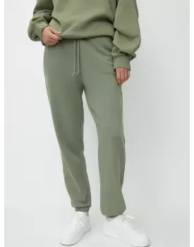 Fleece Jogger Trousers-Khaki Green