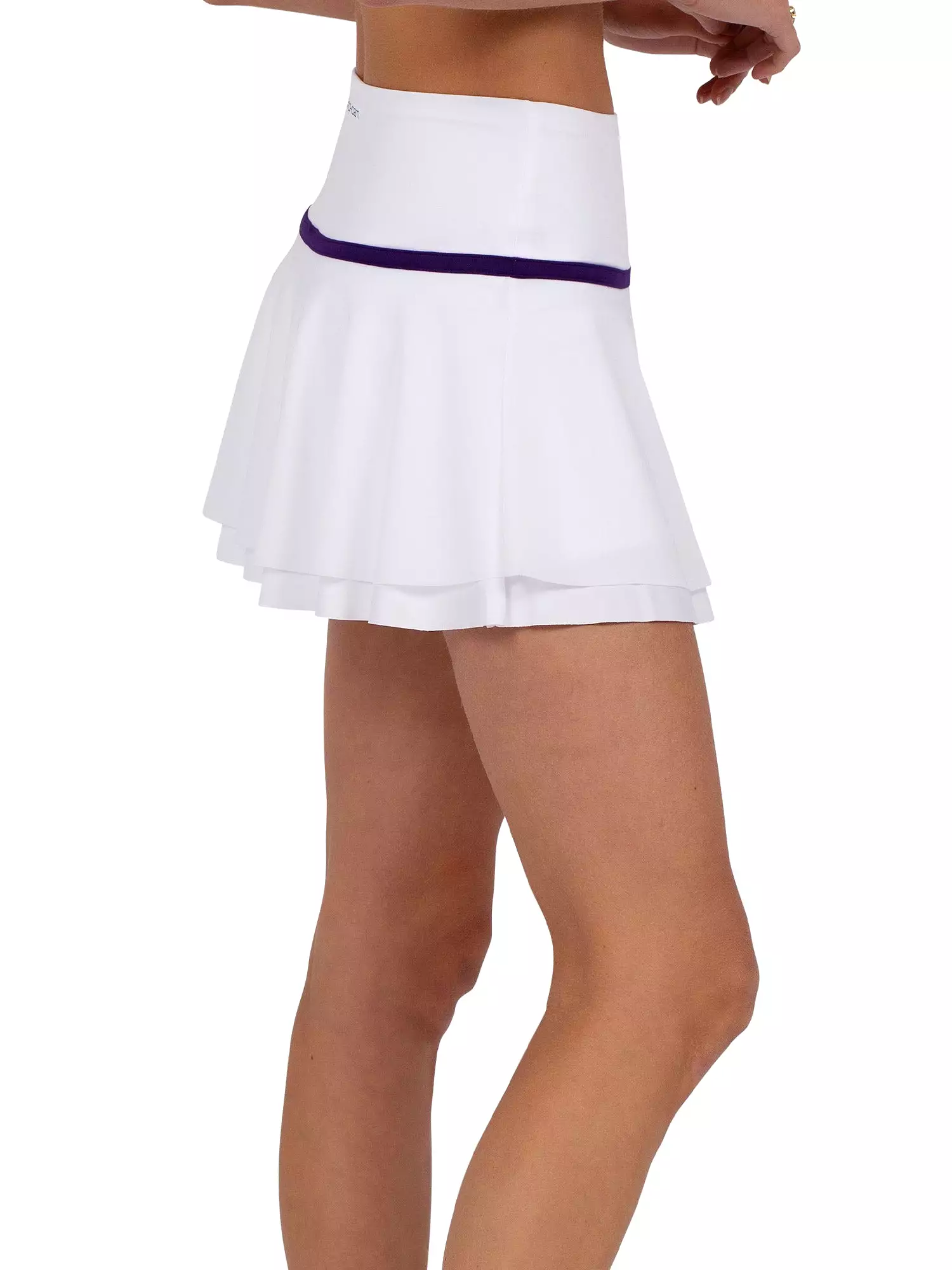 Harlow 13 1/2 Double Layer Mesh Flounce Tennis Skirt - White/Imperial