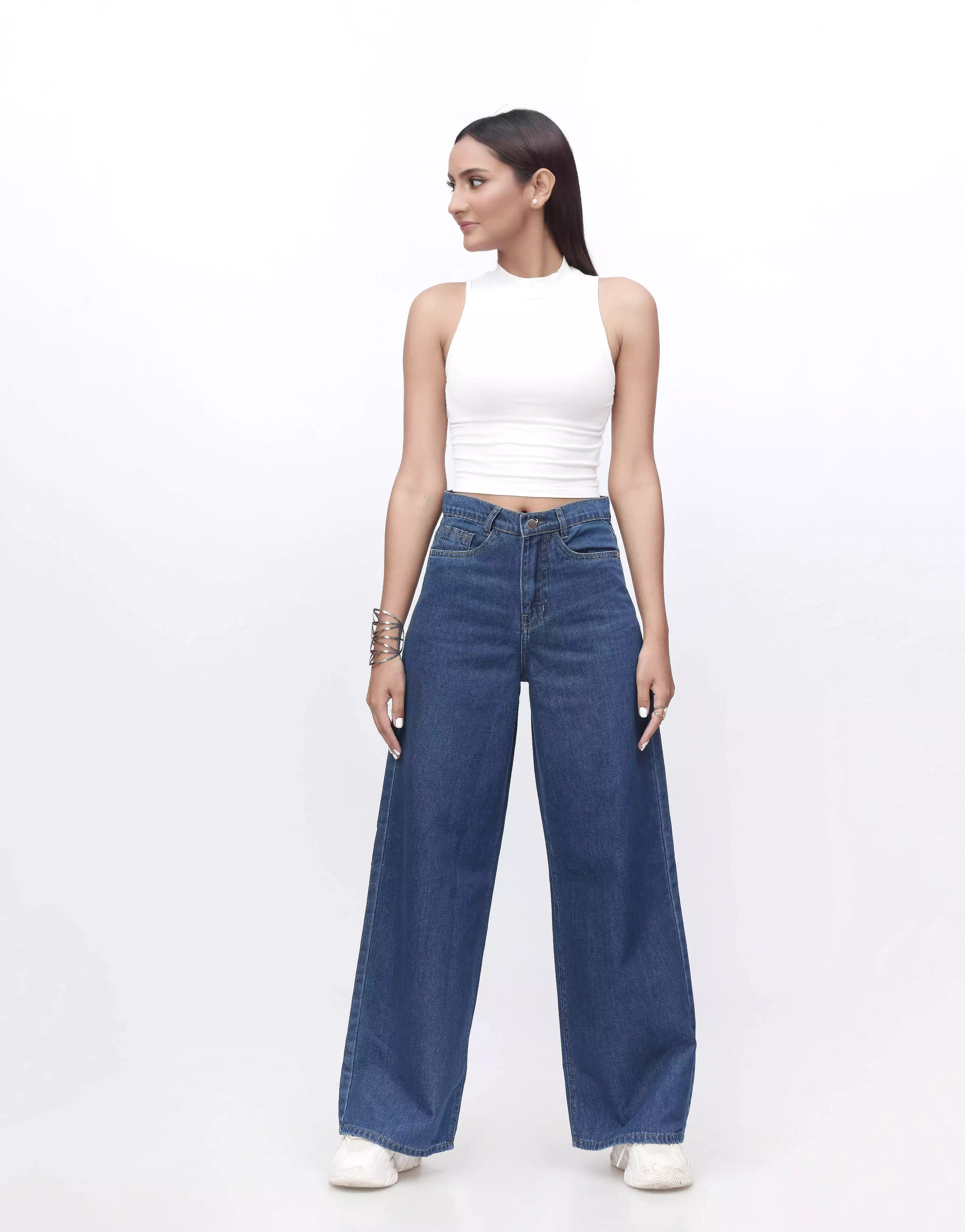 High Rise Wide Leg Jeans Indigo