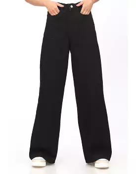 High Rise Wide Leg Jeans Jet Black