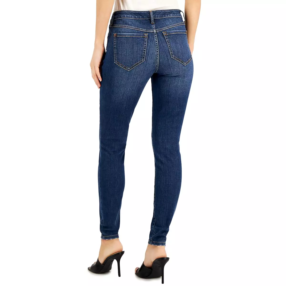 INC Womens Mid-Rise Dark Wash Skinny Jeans