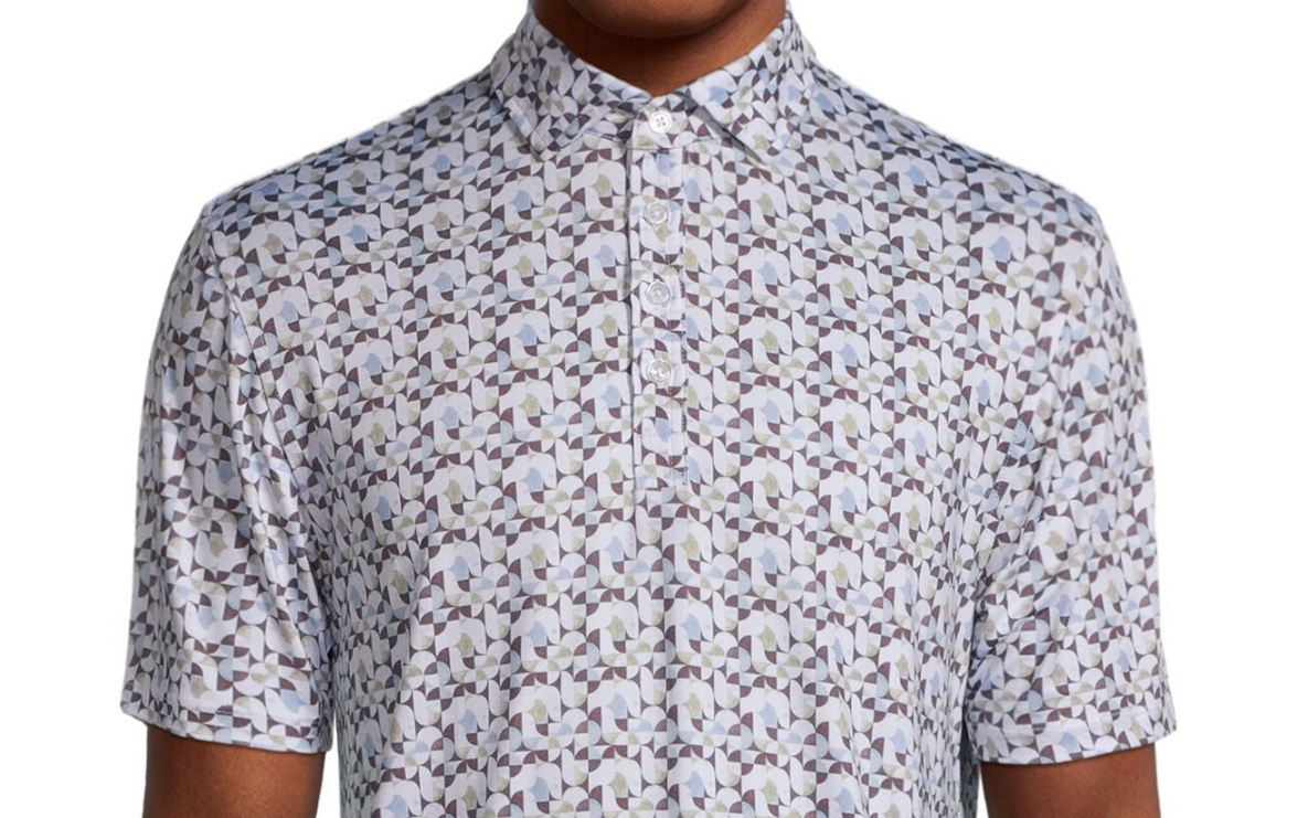 John Lennon Men's Polystretch Pattern Polo - BLUE RETRO