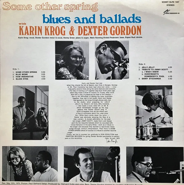 Karin Krog & Dexter Gordon ~ Some Other Spring Blues And Ballads