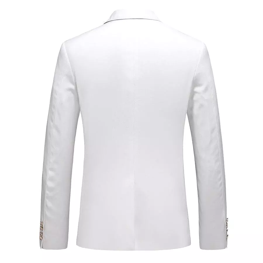 Men Blazer - Multi-Pocket White Blazer