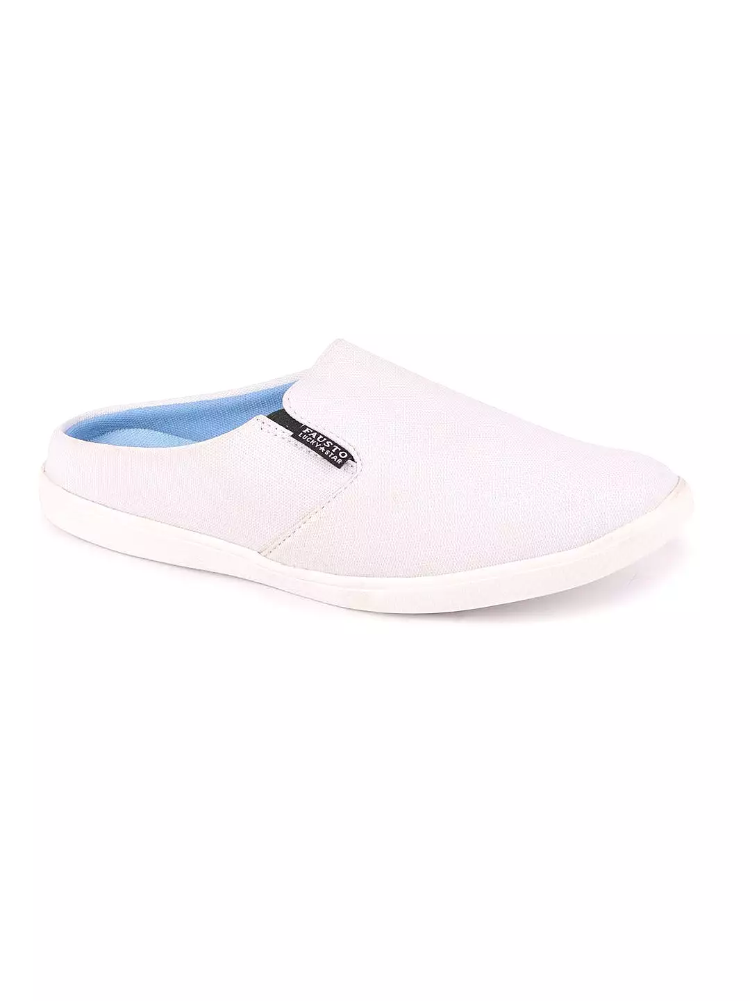 Men White Casual Canvas Slip-On Shoes