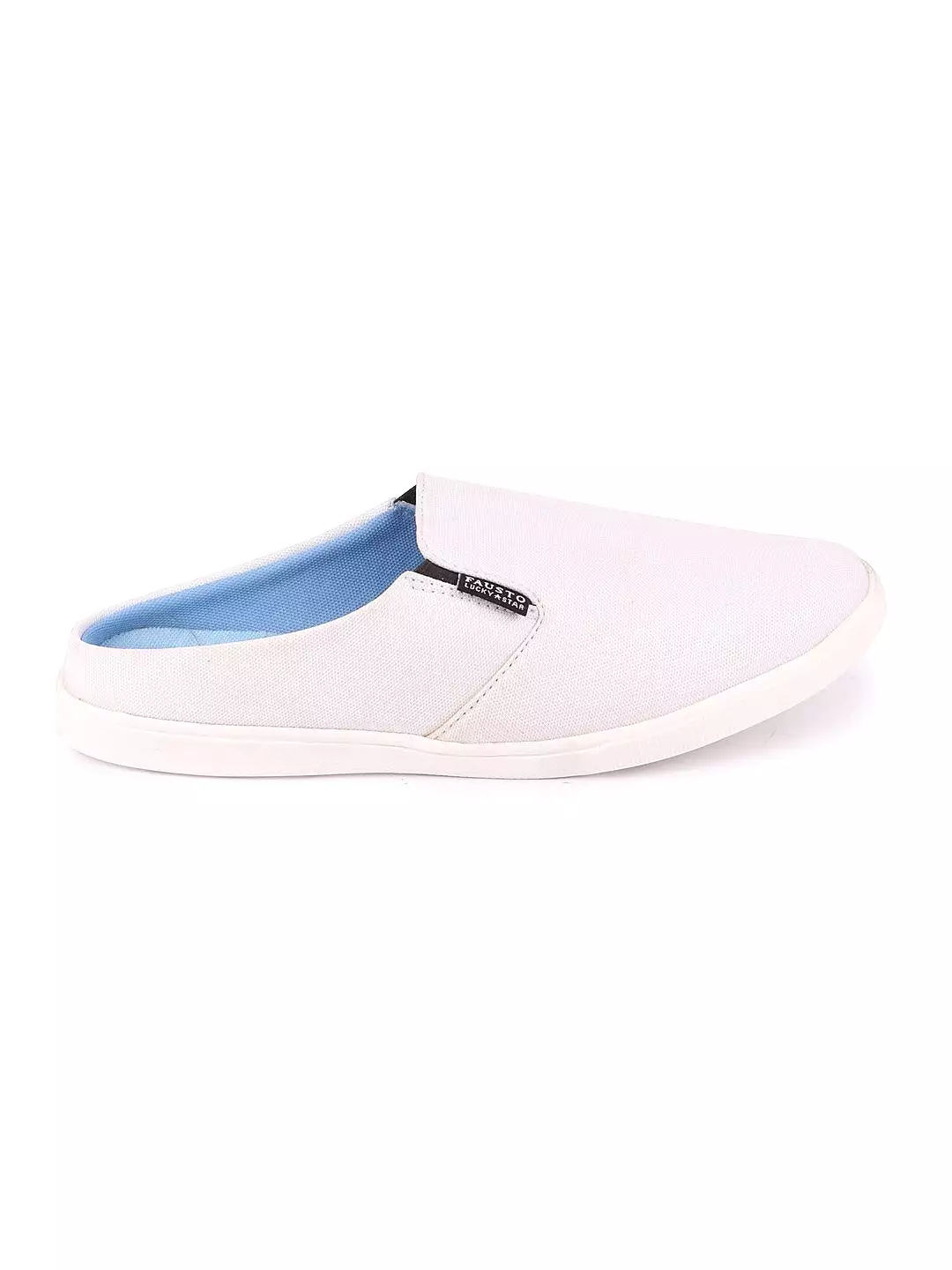 Men White Casual Canvas Slip-On Shoes