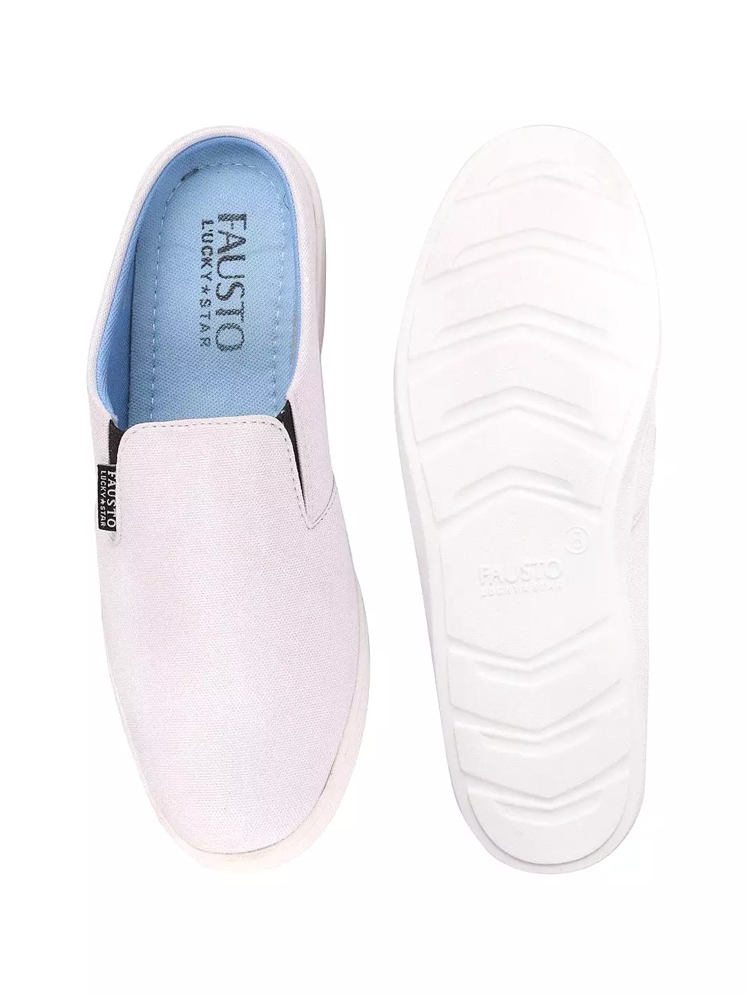 Men White Casual Canvas Slip-On Shoes