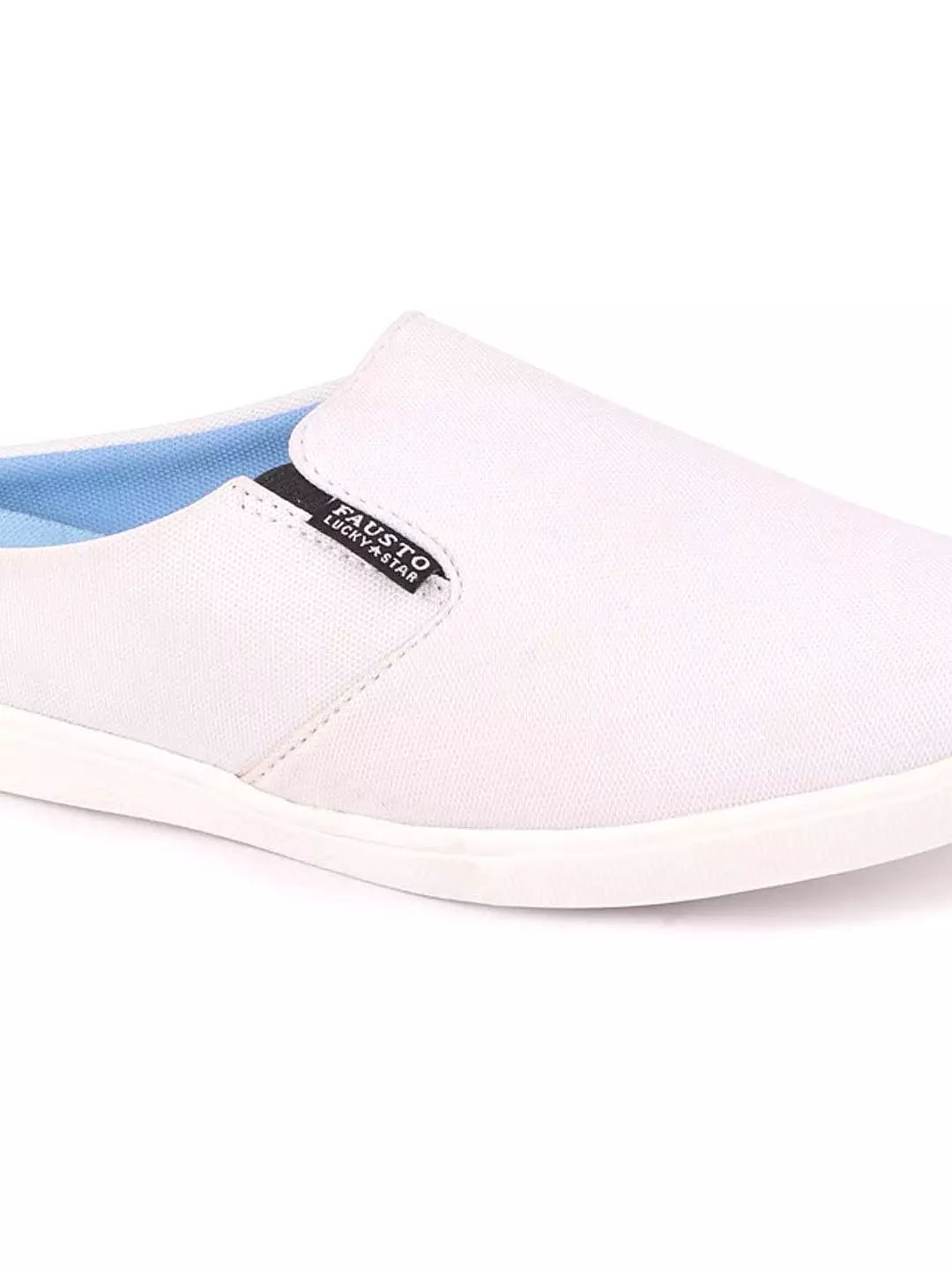 Men White Casual Canvas Slip-On Shoes