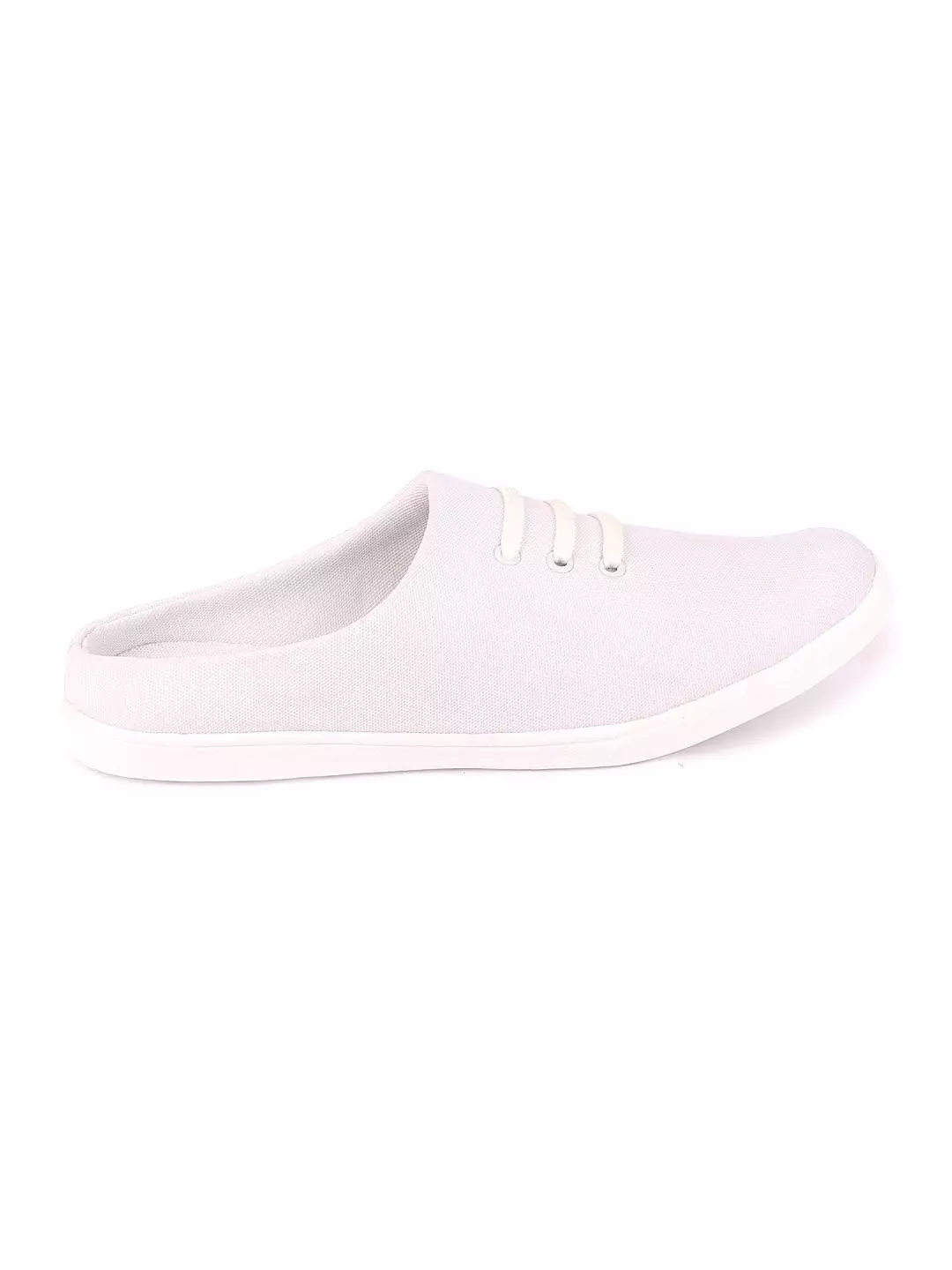 Men White Casual Canvas Slip-On Shoes