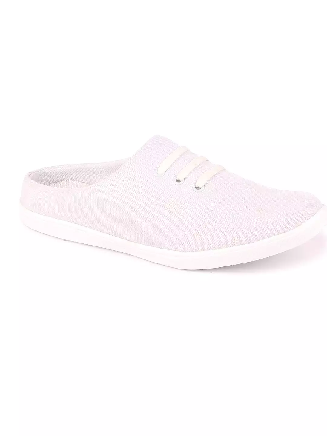 Men White Casual Canvas Slip-On Shoes