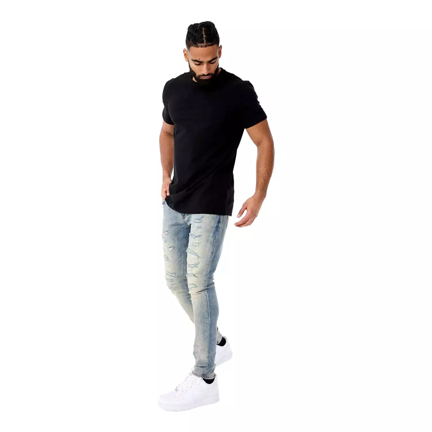 Men's Crushed Rolled Ross Denim Pants